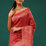 Kani Kashmiri Silk Saree - Spanish Red