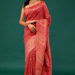 Kani Kashmiri Silk Saree - Spanish Red