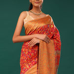 Kani Kashmiri Silk Saree - Arsenal Red