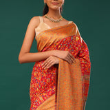 Kani Kashmiri Silk Saree - Arsenal Red