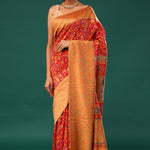 Kani Kashmiri Silk Saree - Arsenal Red