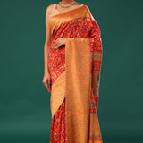 Kani Kashmiri Silk Saree - Arsenal Red