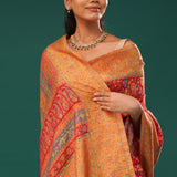 Kani Kashmiri Silk Saree - Arsenal Red