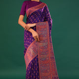 Kani Kashmiri Silk Saree - Kingfisher Purple