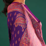 Kani Kashmiri Silk Saree - Kingfisher Purple