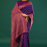 Kani Kashmiri Silk Saree - Kingfisher Purple
