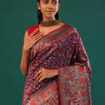 Kani Kashmiri Silk Saree - Matte Purple