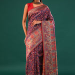 Kani Kashmiri Silk Saree - Matte Purple