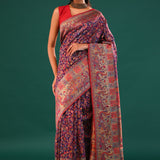 Kani Kashmiri Silk Saree - Matte Purple