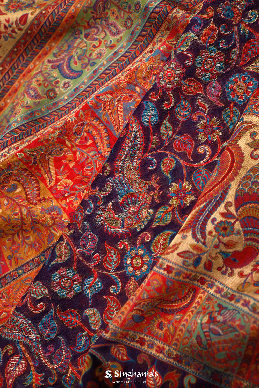 Kani Kashmiri Silk Saree - Matte Purple