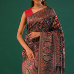 Kani Kashmiri Silk Saree - Cool Black