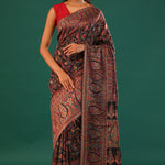 Kani Kashmiri Silk Saree - Cool Black