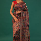 Kani Kashmiri Silk Saree - Cool Black