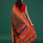 Ikat Kani Kashmiri Silk Saree - Dark Black