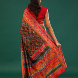 Ikat Kani Kashmiri Silk Saree - Dark Black