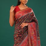 Kani Kashmiri Silk Saree - Slate Black