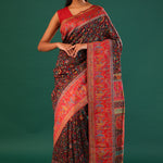 Kani Kashmiri Silk Saree - Slate Black