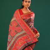 Kani Kashmiri Silk Saree - Slate Black
