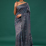 Kani Kashmiri Silk Saree - Winter Blue