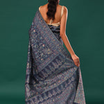 Kani Kashmiri Silk Saree - Winter Blue