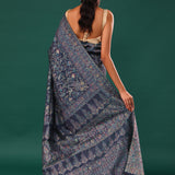 Kani Kashmiri Silk Saree - Winter Blue