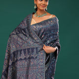 Kani Kashmiri Silk Saree - Winter Blue