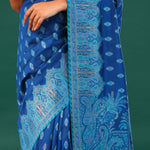 Kani Kashmiri Silk Saree - Cobalt Blue