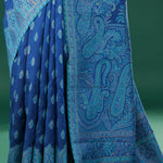 Kani Kashmiri Silk Saree - Cobalt Blue
