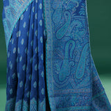 Kani Kashmiri Silk Saree - Cobalt Blue