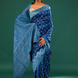 Kani Kashmiri Silk Saree - Cobalt Blue