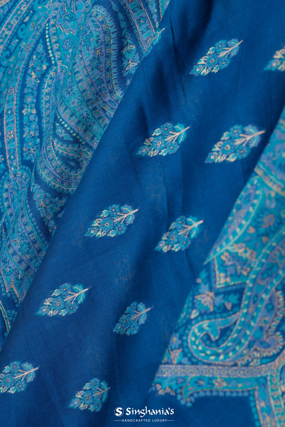 Kani Kashmiri Silk Saree - Cobalt Blue