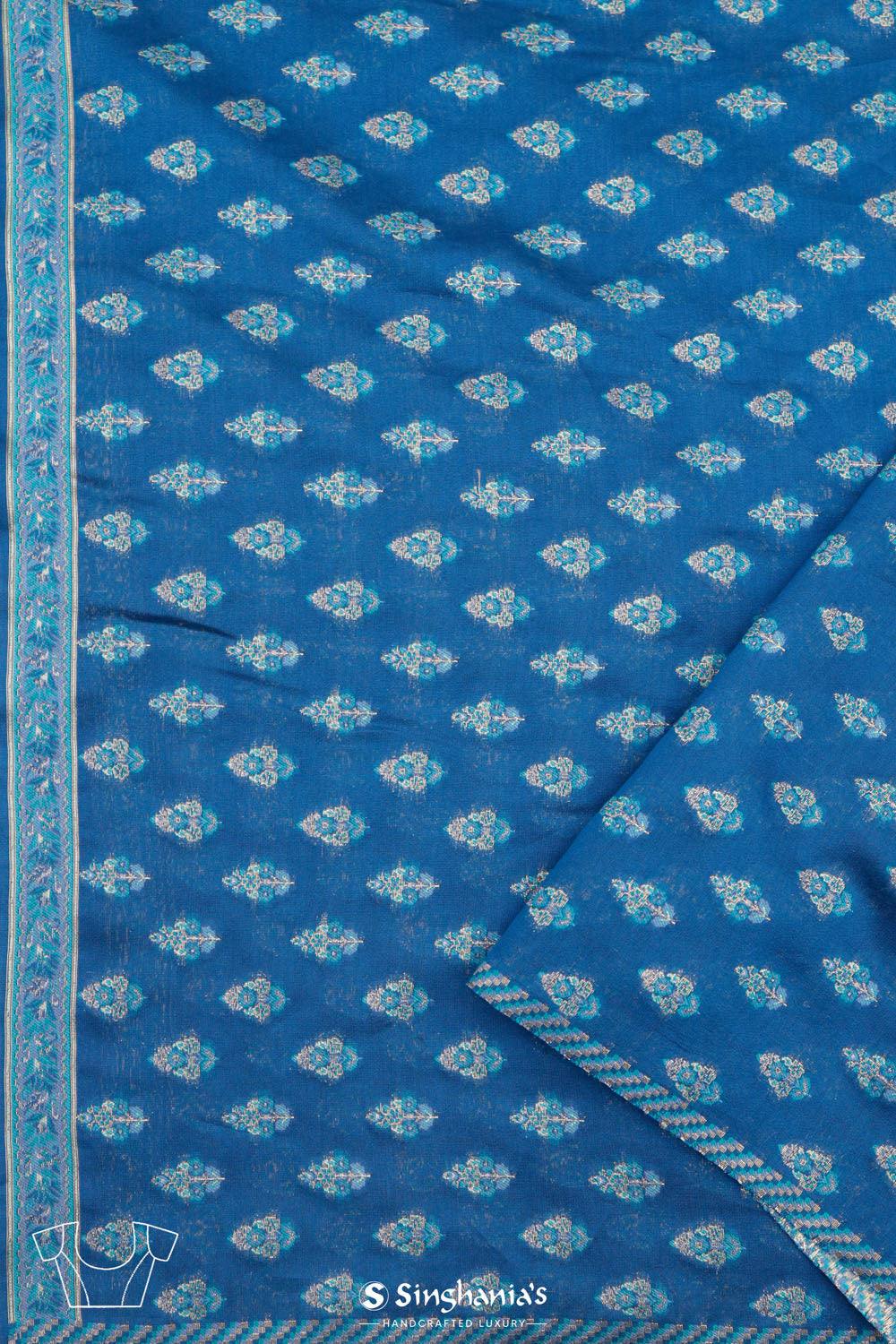 Kani Kashmiri Silk Saree - Cobalt Blue