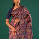 Kani Kashmiri Silk Saree - Deep Blue