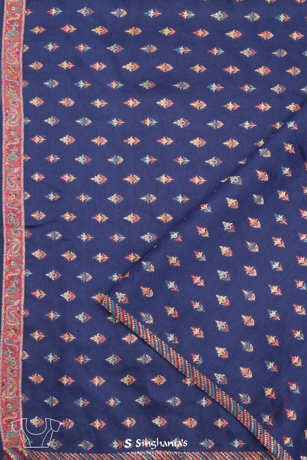 Kani Kashmiri Silk Saree - Deep Blue