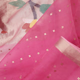 Blush Pink Bailu Organza Saree With Zari Border