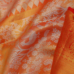 Orange Kanjivaram Saree With Gold Zari Border