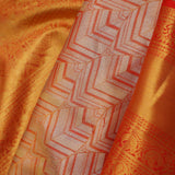 Orange Kanjivaram Saree With Abstract Design