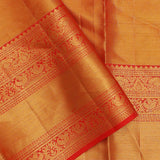 Orange Kanjivaram Saree With Abstract Design