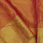 Orange Kanjivaram Saree With Contrast Yellow Border