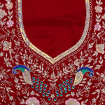 Angels Red Silk Handcrafted Saree