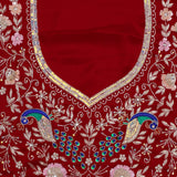 Angels Red Silk Handcrafted Saree