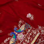 Angels Red Silk Handcrafted Saree