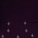 Dark Plum Purple Satin Silk Saree With Cutdana Work
