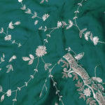 Teal Blue Silk Crafted Saree