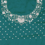 Teal Blue Silk Crafted Saree