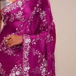 Fandango Purple Silk Handcrafted Saree