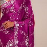 Fandango Purple Silk Handcrafted Saree