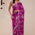 Fandango Purple Silk Handcrafted Saree