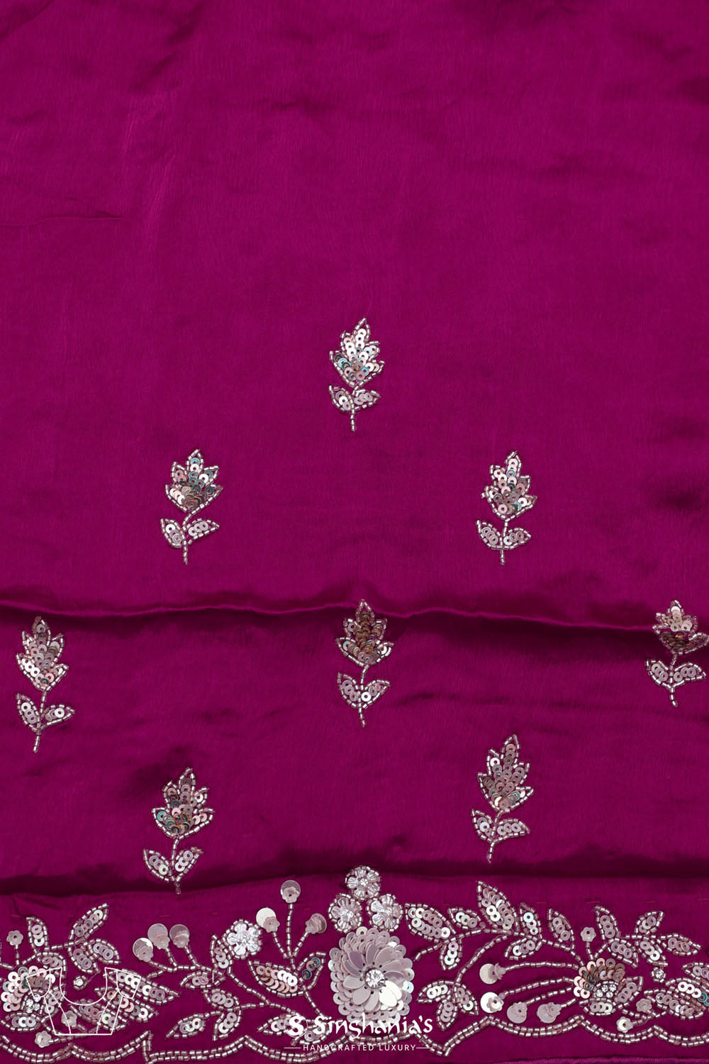 Fandango Purple Silk Handcrafted Saree