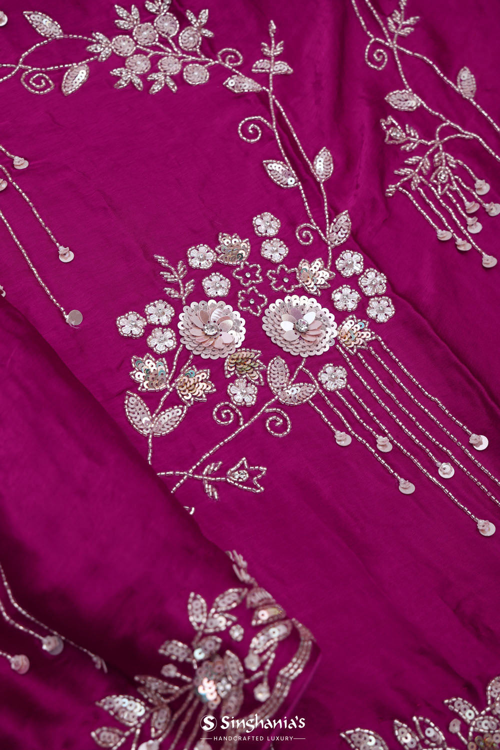 Fandango Purple Silk Handcrafted Saree